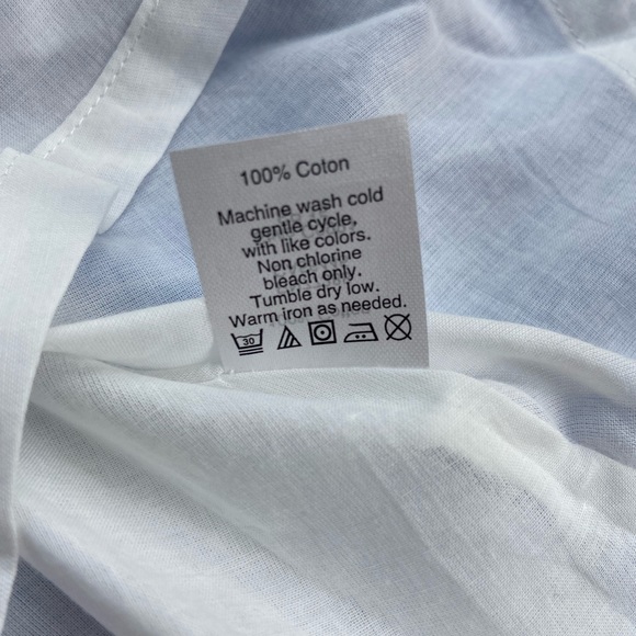 Madewell Cotton Pinstripe Skirt Light Blue 8 - Picture 2 of 9